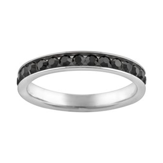 Athra NJ Inc Silver Plated Simulated Crystal Eternity Ring