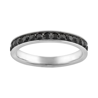 Athra NJ Inc Silver Plated Simulated Crystal Eternity Ring