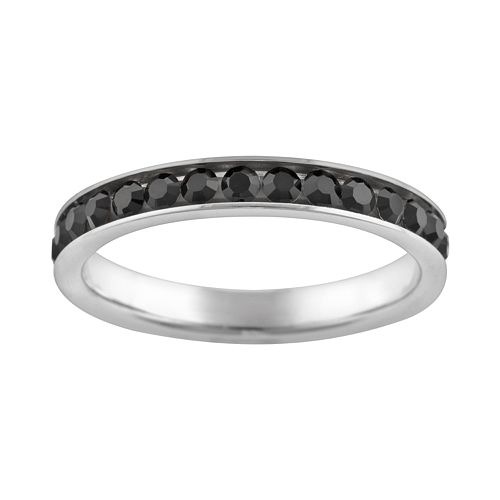 Silver Plated Simulated Crystal Eternity Ring