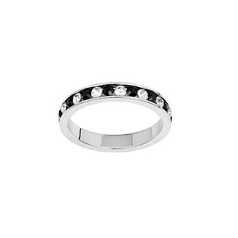 Athra NJ Inc Silver Plated Simulated Crystal Eternity Ring