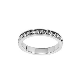 Athra NJ Inc Silver Plated Simulated Crystal Eternity Ring