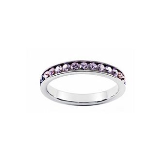 Athra NJ Inc Silver Plated Simulated Crystal Eternity Ring