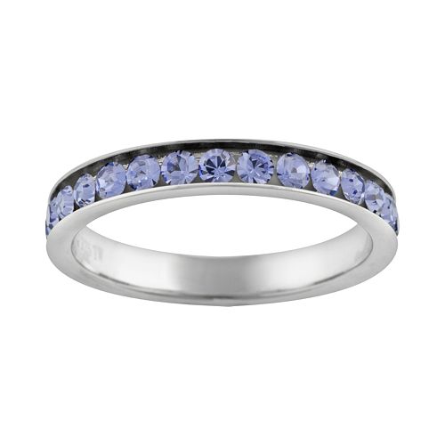 Silver Plated Simulated Crystal Eternity Ring