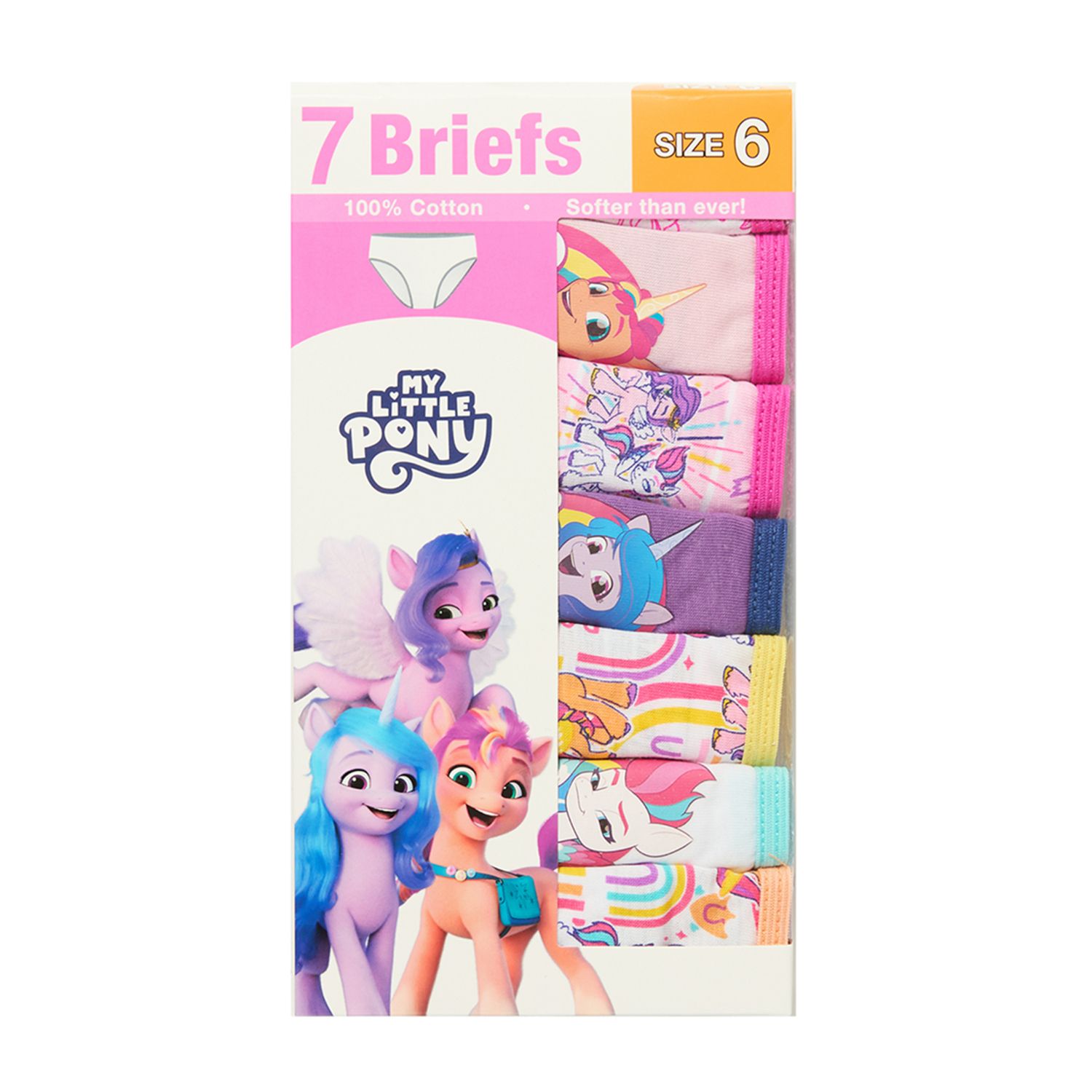 thumbnail image 2 of 12 Pack Girls' Cotton Briefs – Barbie & Pony Cartoon Underwear Sizes 5/6 To 13/14 2 of 6
