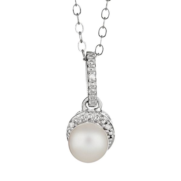 Celebration Gems Sterling Silver Freshwater Cultured Pearl and Diamond ...