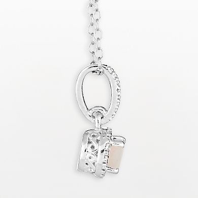 Celebration Gems Sterling Silver Opal and Diamond Accent Pendant