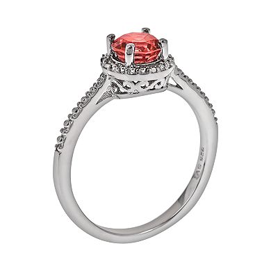 Celebration Gems Sterling Silver Garnet and Diamond Accent Frame Ring