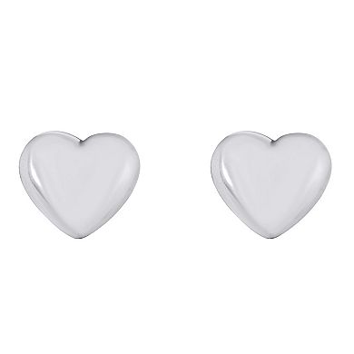 14k Gold Heart Stud Earrings