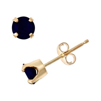 Celebration Gems 14k Gold Sapphire Stud Earrings - Kids