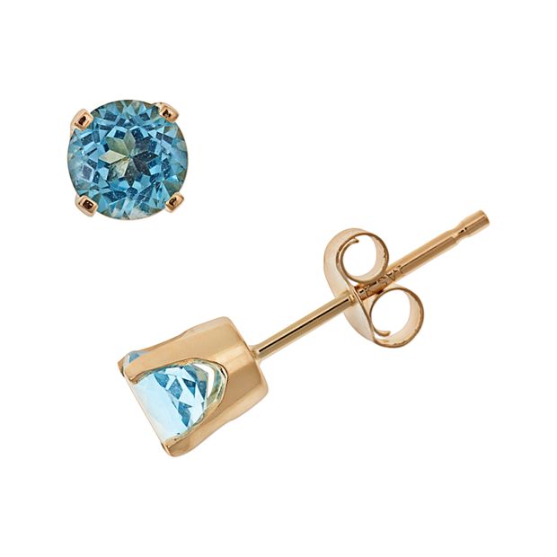 Topaz stud earrings deals gold