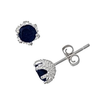 Celebration Gems Sterling Silver Sapphire Stud Earrings