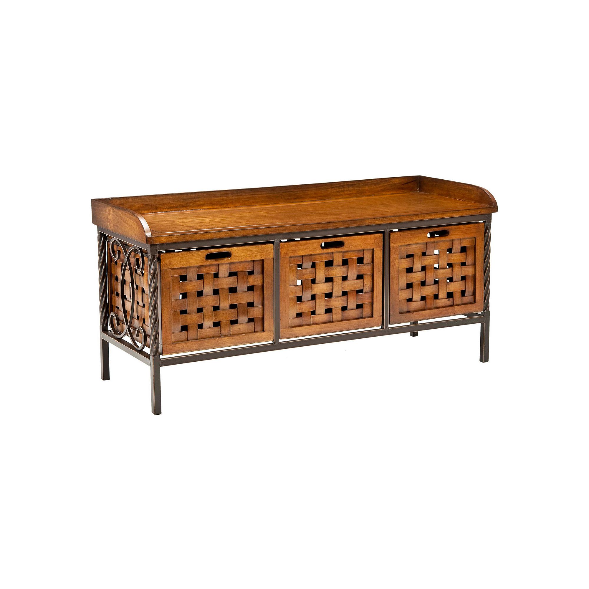 Safavieh Isaac Wooden Storage Bench, Honey