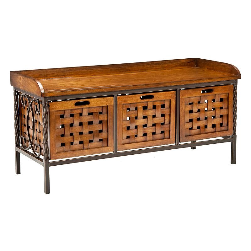 Safavieh Isaac Wooden Storage Bench, Brown, Furniture