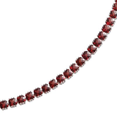 Sterling Silver Garnet Bracelet