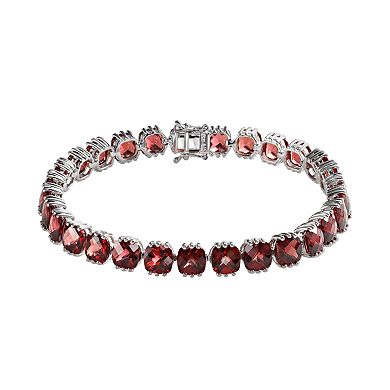 Sterling Silver Garnet Bracelet