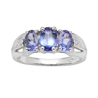 Oro Leoni Sterling Silver Tanzanite Ring