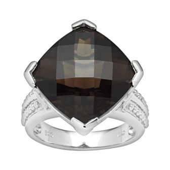 Oro Leoni Sterling Silver Smoky Quartz Ring