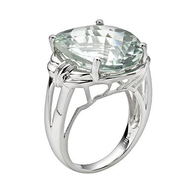 Oro Leoni Sterling Silver Green Quartz Ring