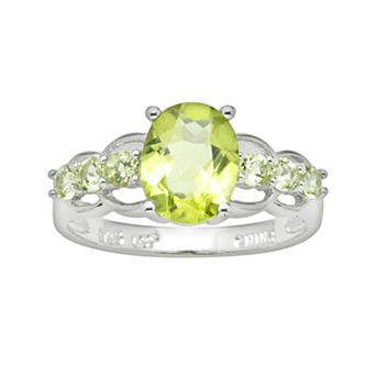 Oro Leoni Sterling Silver Peridot Ring