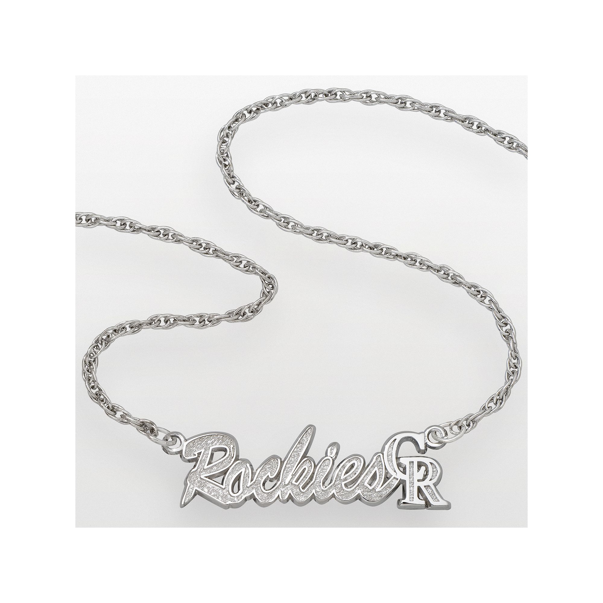 LogoArt Colorado Rockies Sterling Silver Script Necklace, Womens