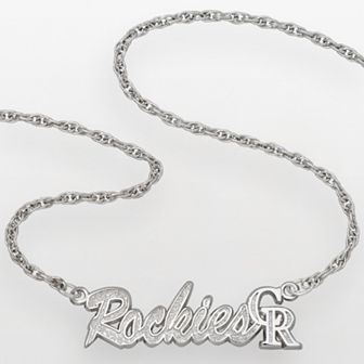 LogoArt Colorado Rockies Sterling Silver Script Necklace