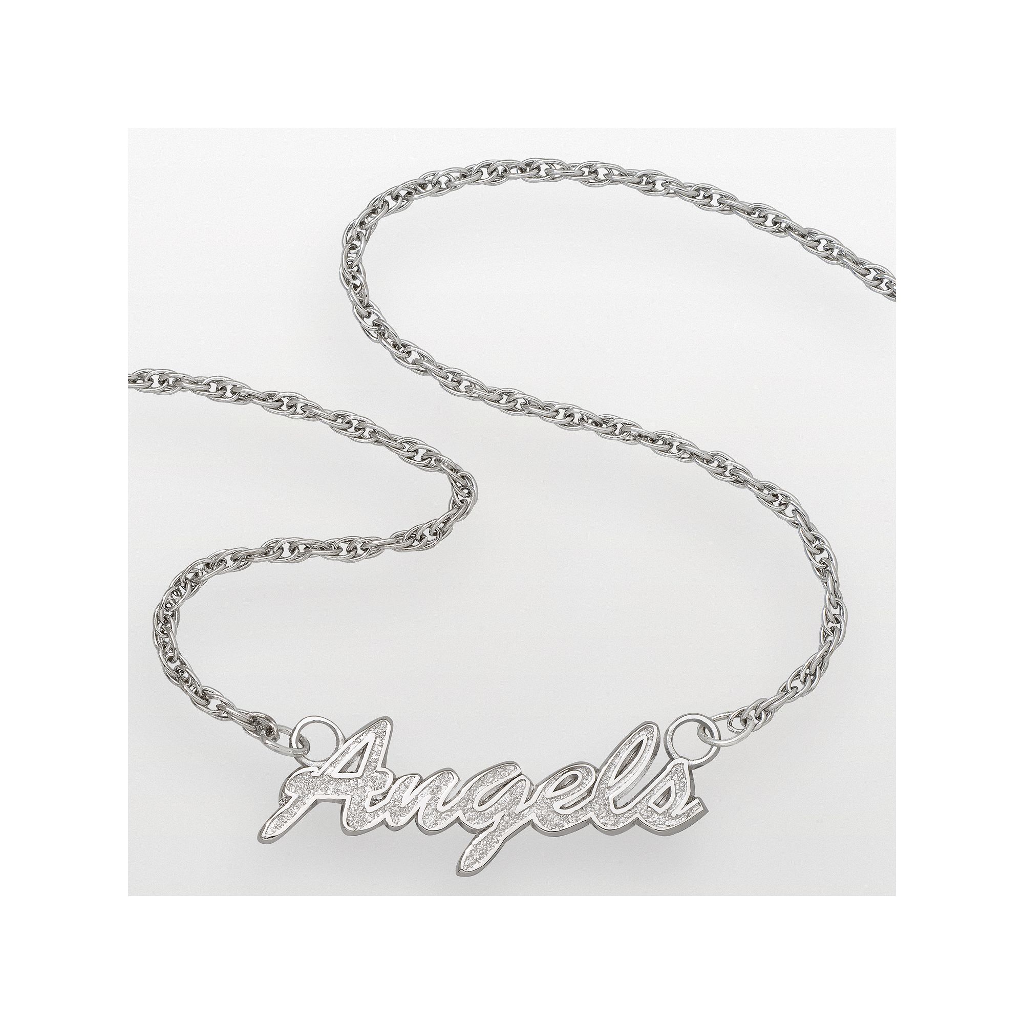 Los Angeles Angels of Anaheim Sterling Silver Script Necklace, Womens