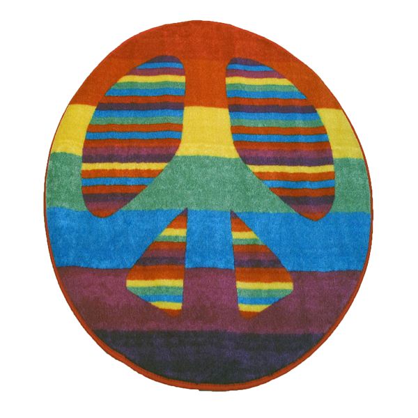 Fun Rugs Fun Time Peace Sign Rug 3'3'' Round