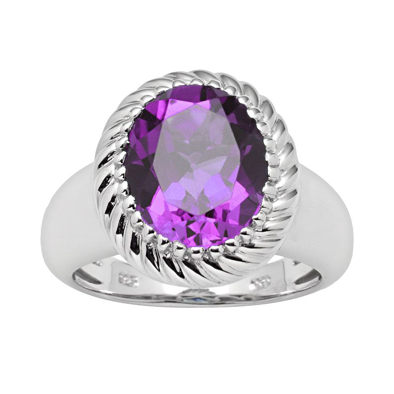 Sterling Silver Amethyst Ring, Womens, Size: 7, Purple