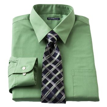 Men's Croft & Barrow Fitted Essentials Point-Collar Dress Shirt Blue Bonnet 