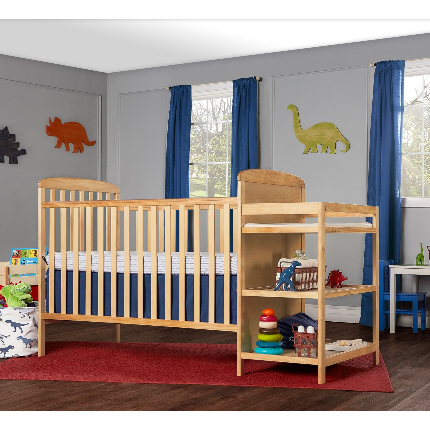 palisades convertible standard crib and changer combo 3 piece nursery furniture set