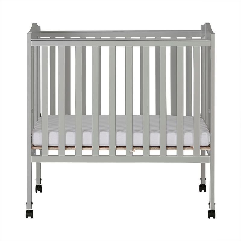 Dream On Me 2-in-1 Lightweight Folding Portable Crib  Pebble Grey