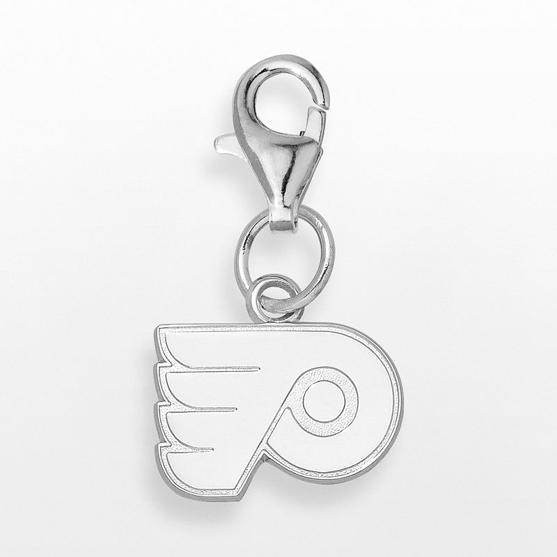 LogoArt Philadelphia Flyers Sterling Silver Logo Charm, Womens, Grey