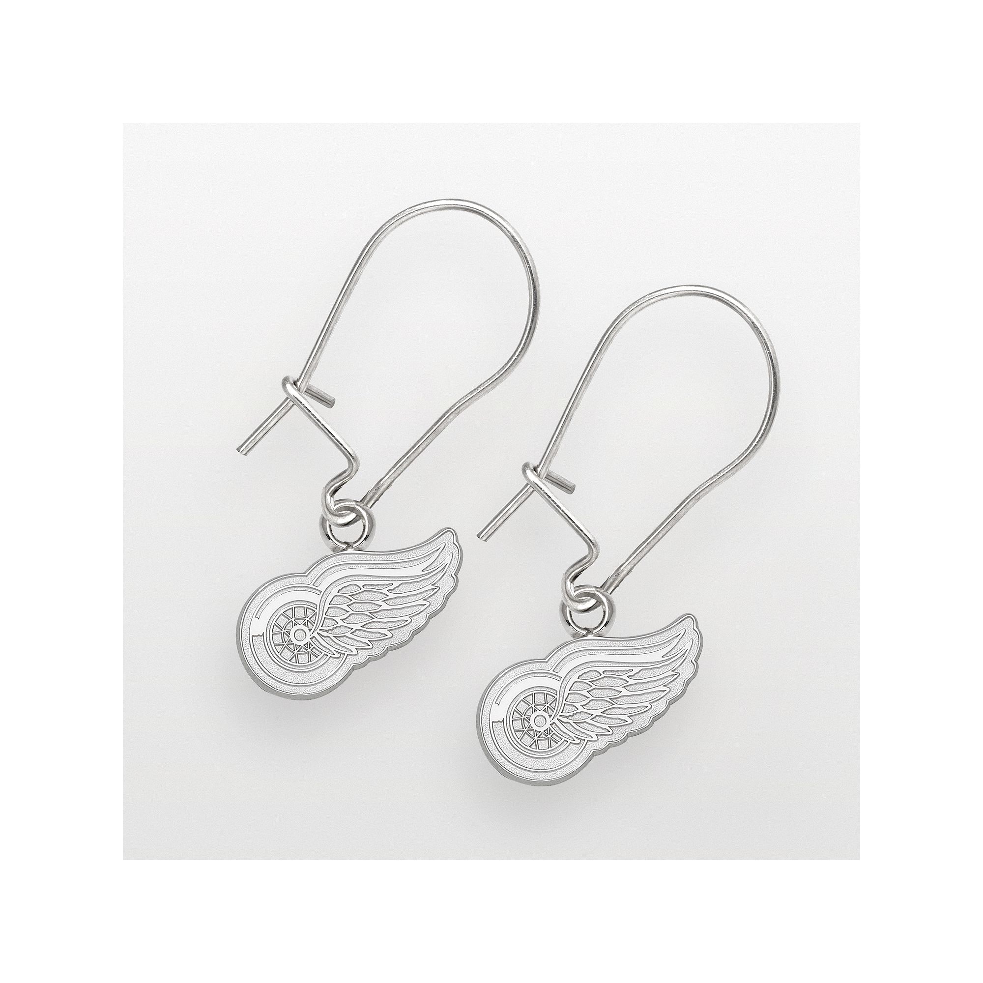 LogoArt Detroit Red Wings Sterling Silver Logo Drop Earrings, Womens