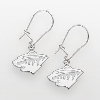 LogoArt Minnesota Wild Sterling Silver Logo Drop Earrings