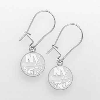 LogoArt New York Islanders Sterling Silver Logo Drop Earrings