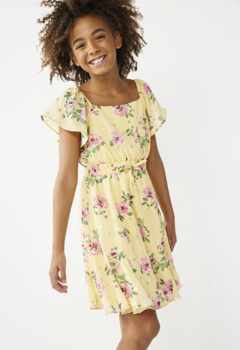 Toddler Little Girls Cotton Long Sleeve Cute Pocket Dresses