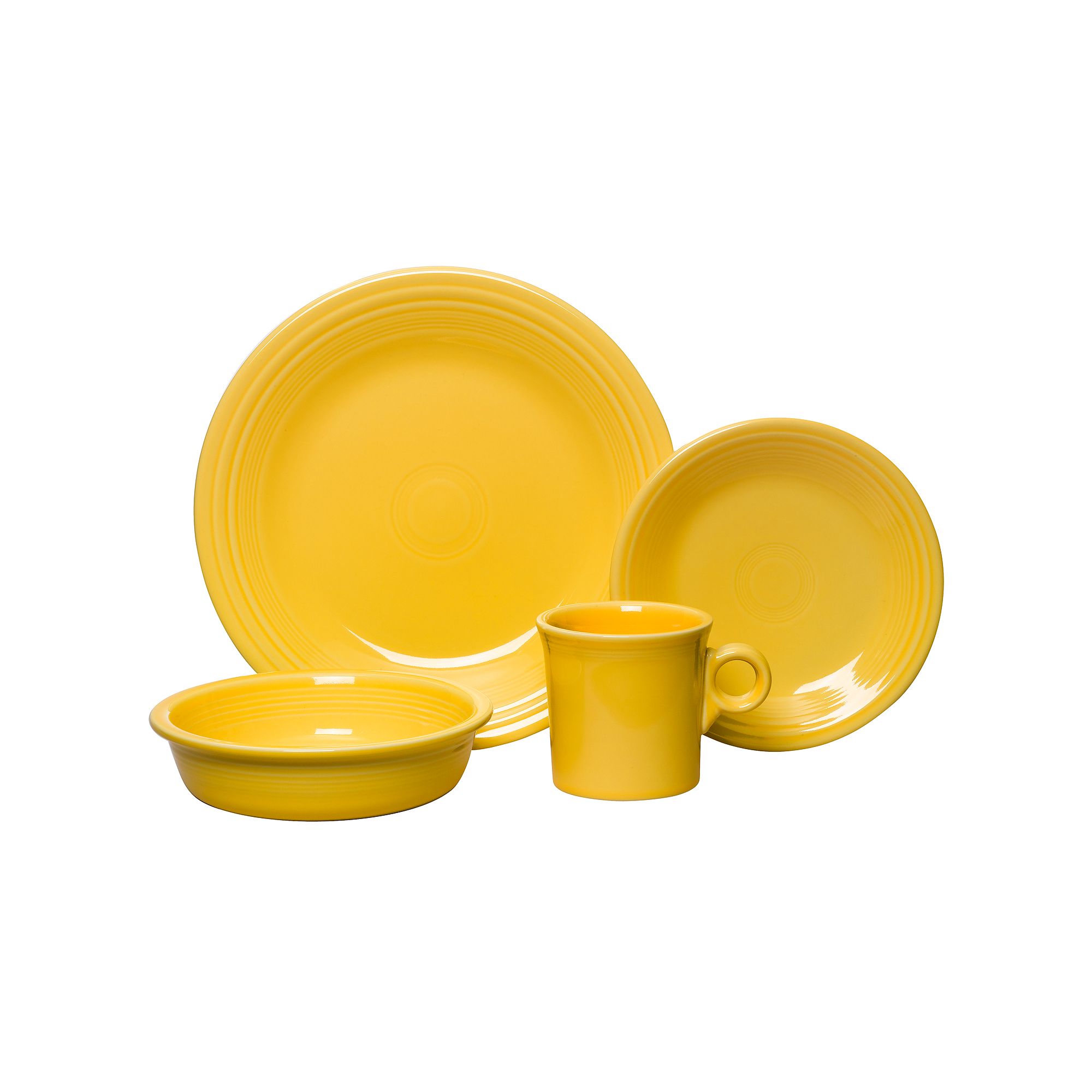 Fiesta Classic Rim 4-Piece Dinnerware Set, Service for 1, Sunflower