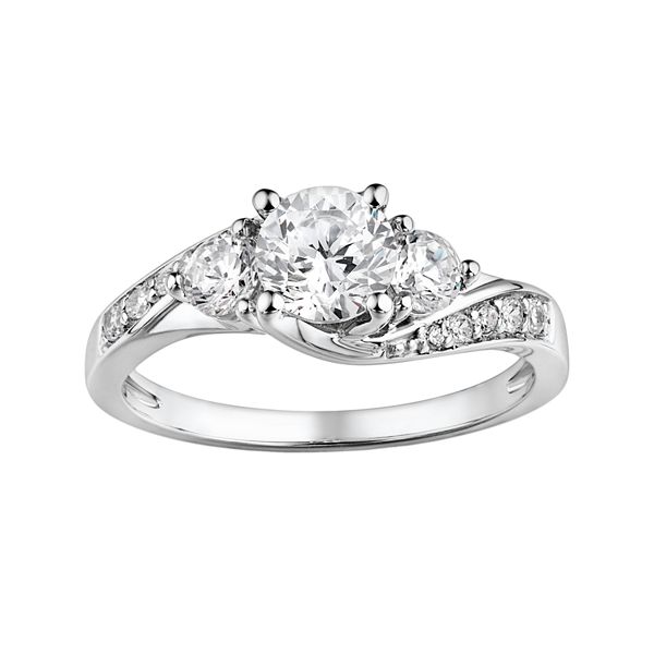 Diamonluxe Sterling Silver 1 65 Ct T W Simulated Diamond Swirl Ring