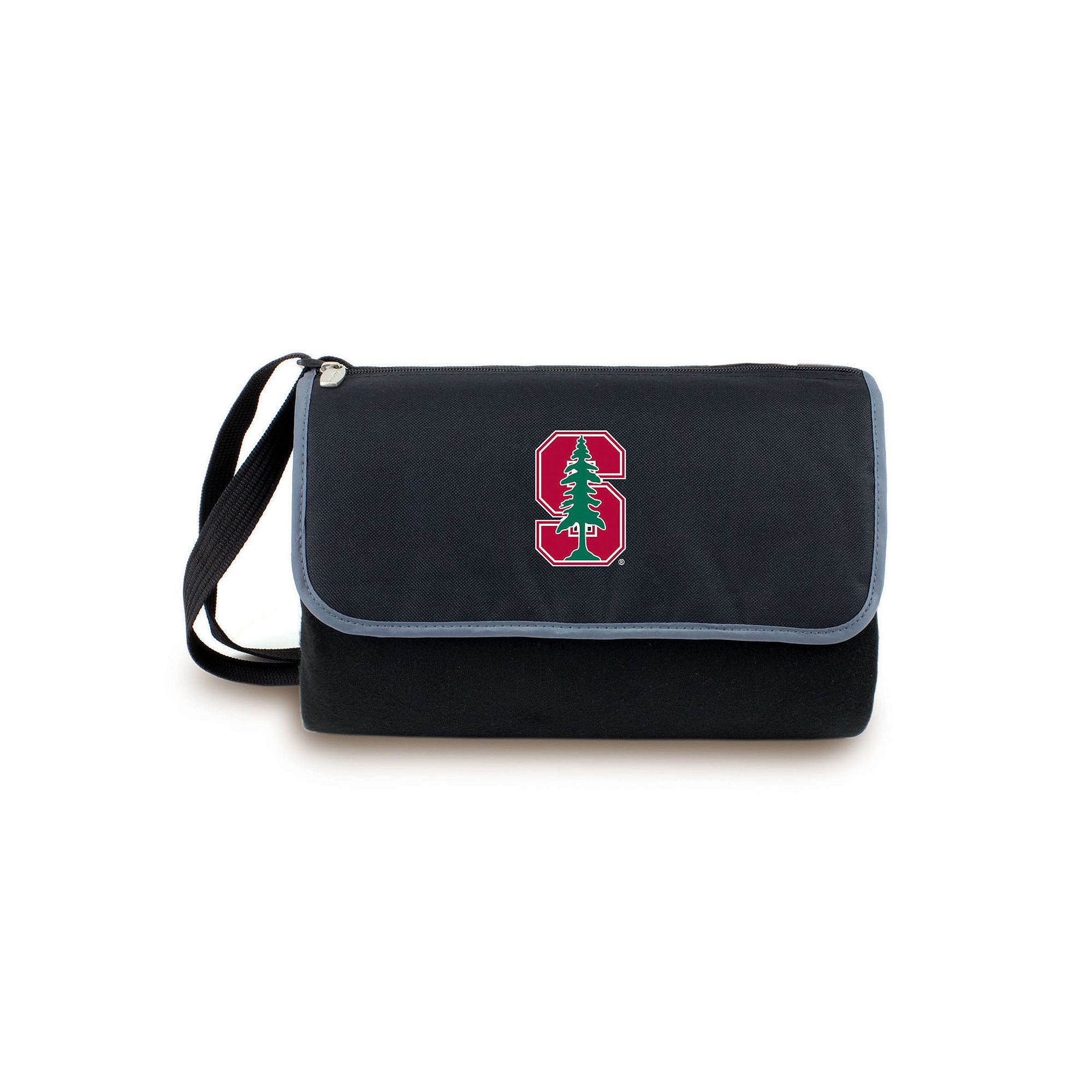 Picnic Time Stanford Cardinal Blanket Tote, Black