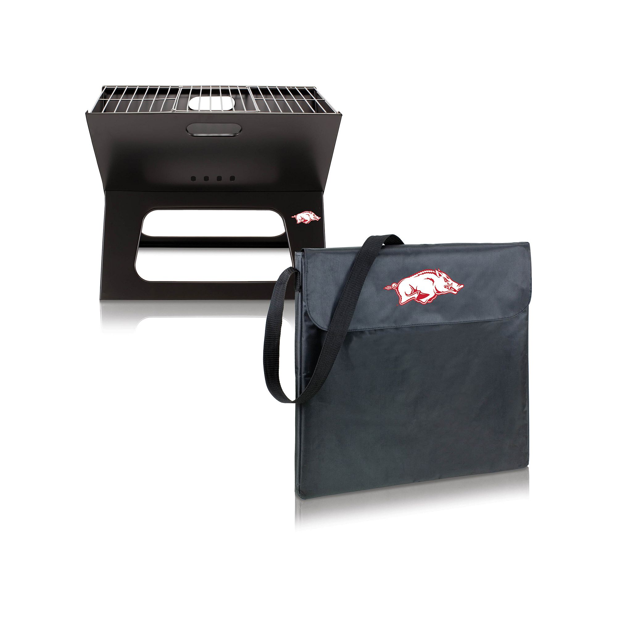 Picnic Time Arkansas Razorbacks Portable X-Grill, Black