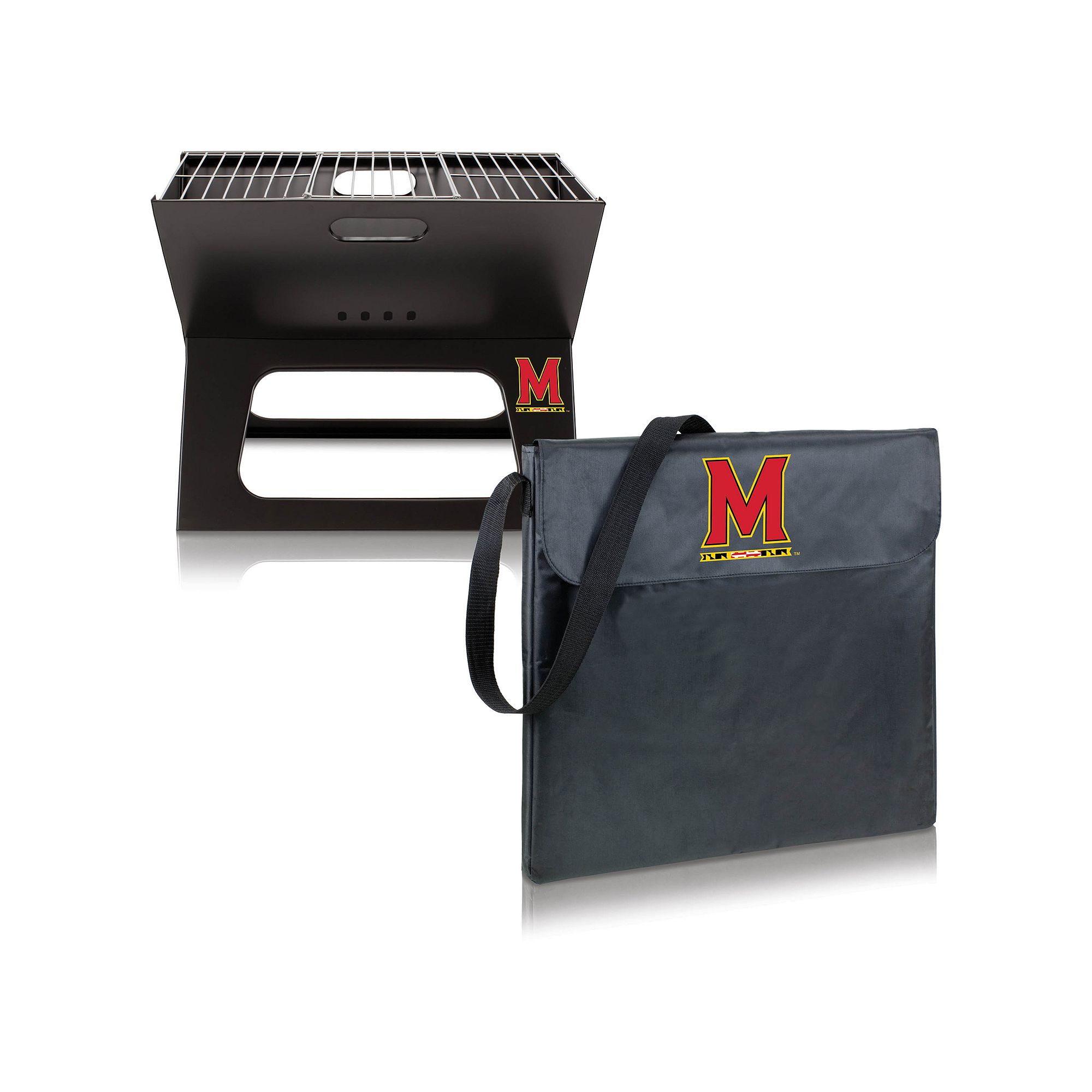 Picnic Time Maryland Terrapins Portable X-Grill, Black
