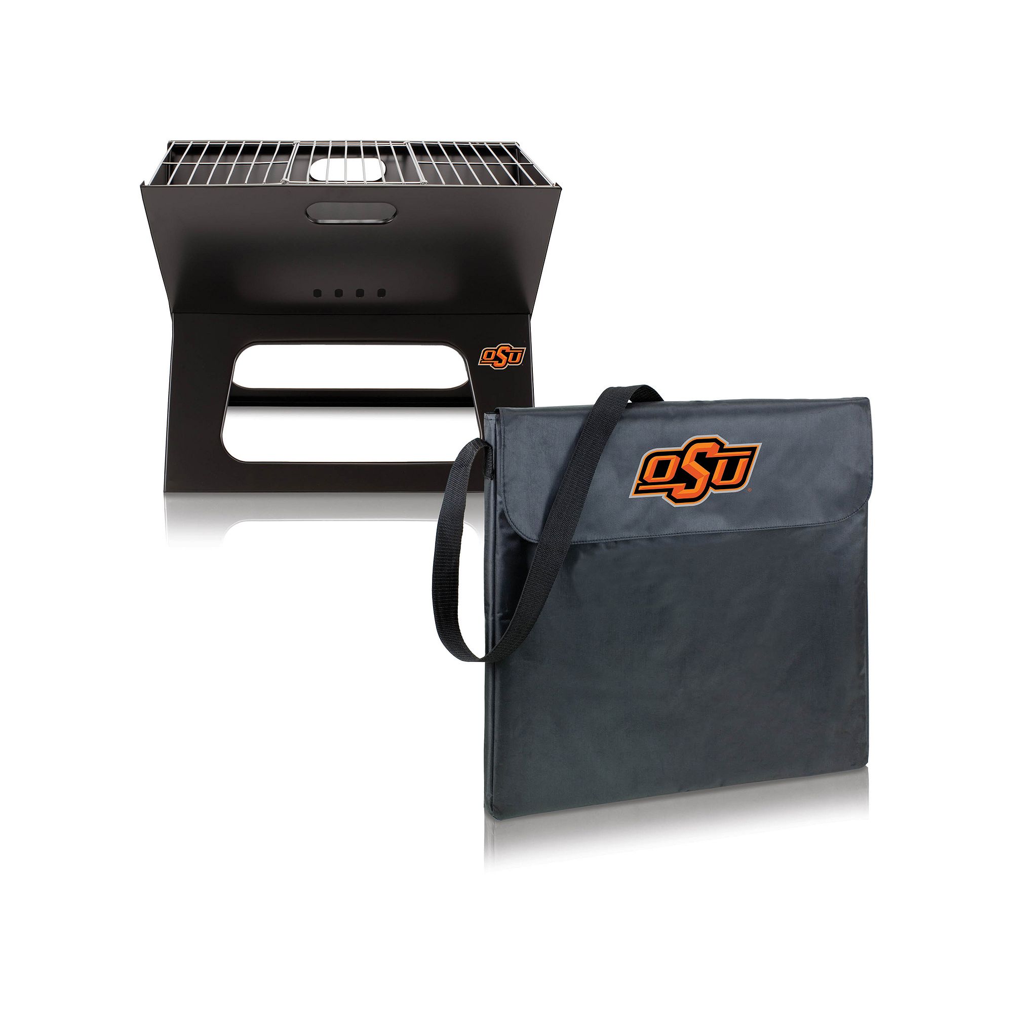 Picnic Time Oklahoma State Cowboys Portable X-Grill, Black