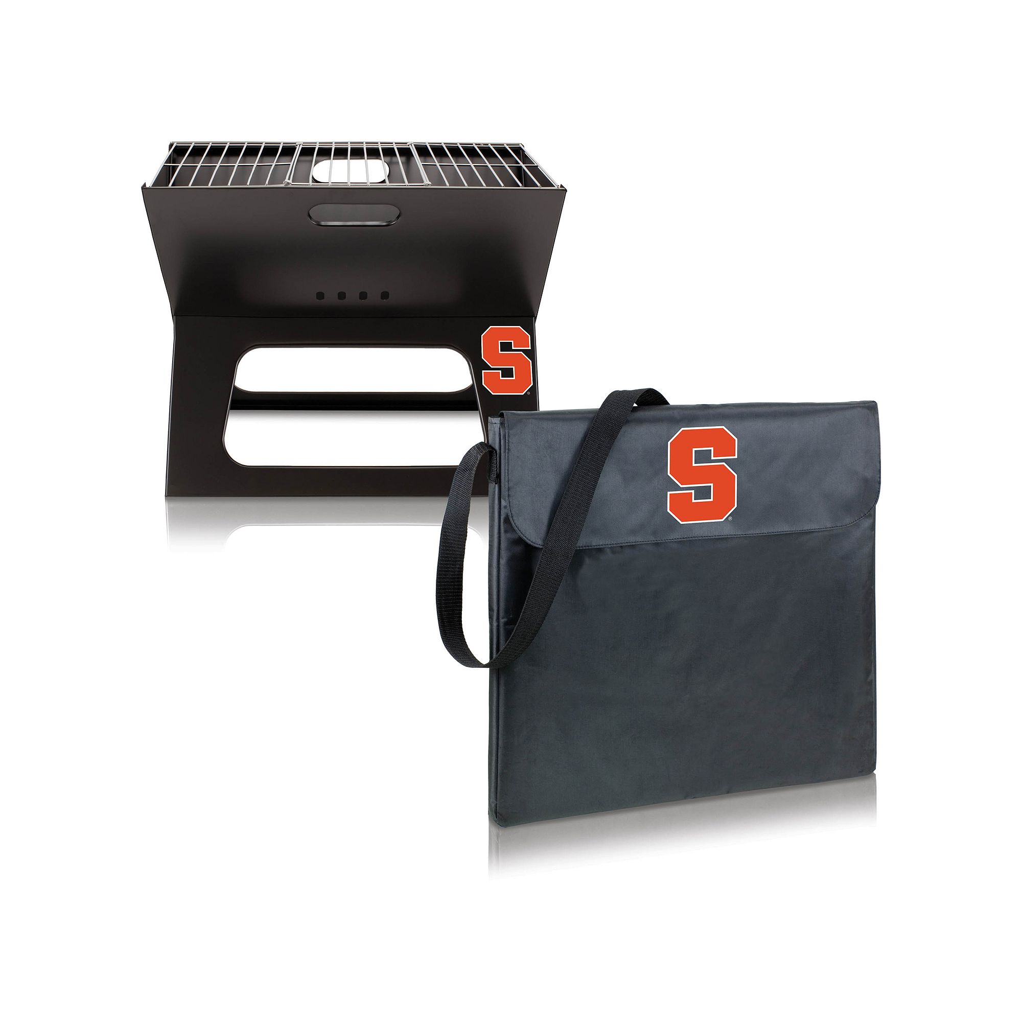 Picnic Time Syracuse Orange Portable X-Grill, Black