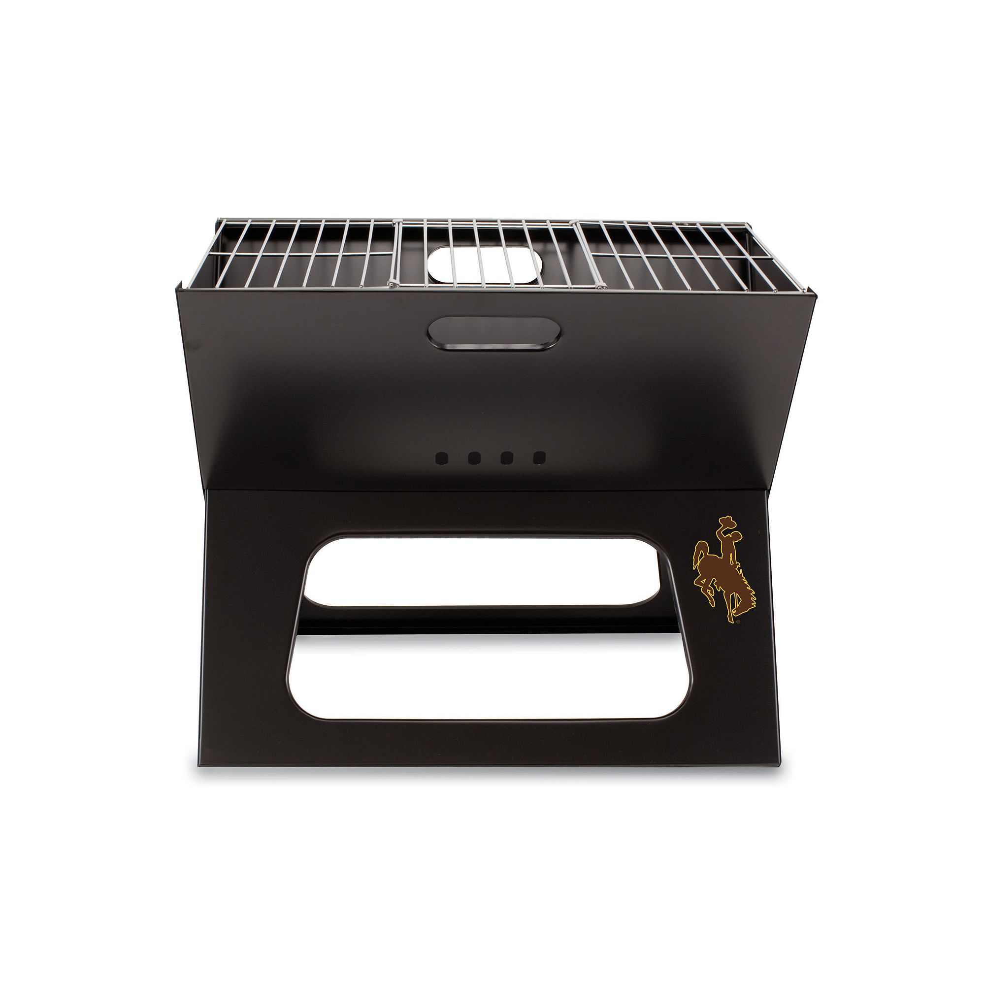 Picnic Time Wyoming Cowboys Portable X-Grill, Black