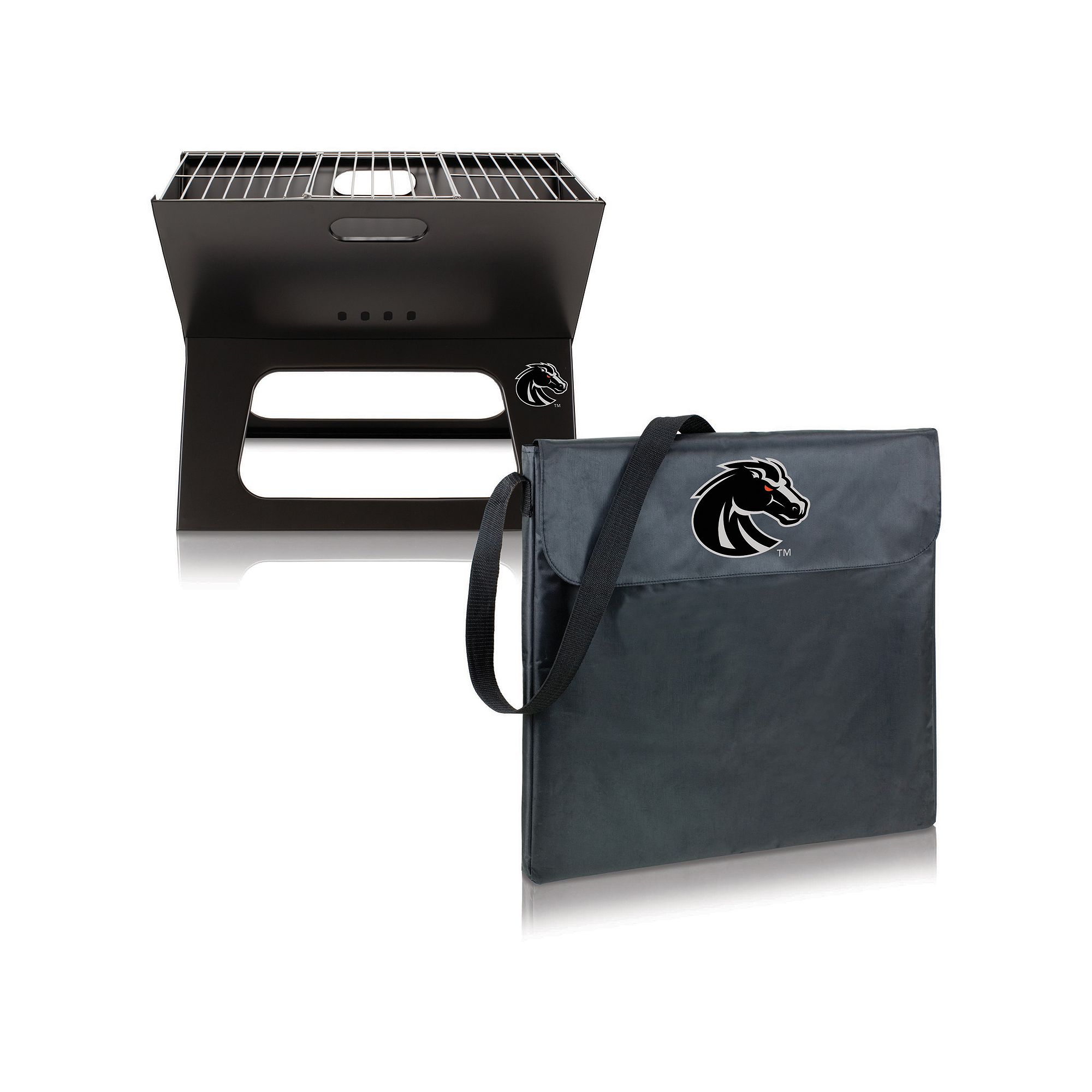 Picnic Time Boise State Broncos Portable X-Grill, Black