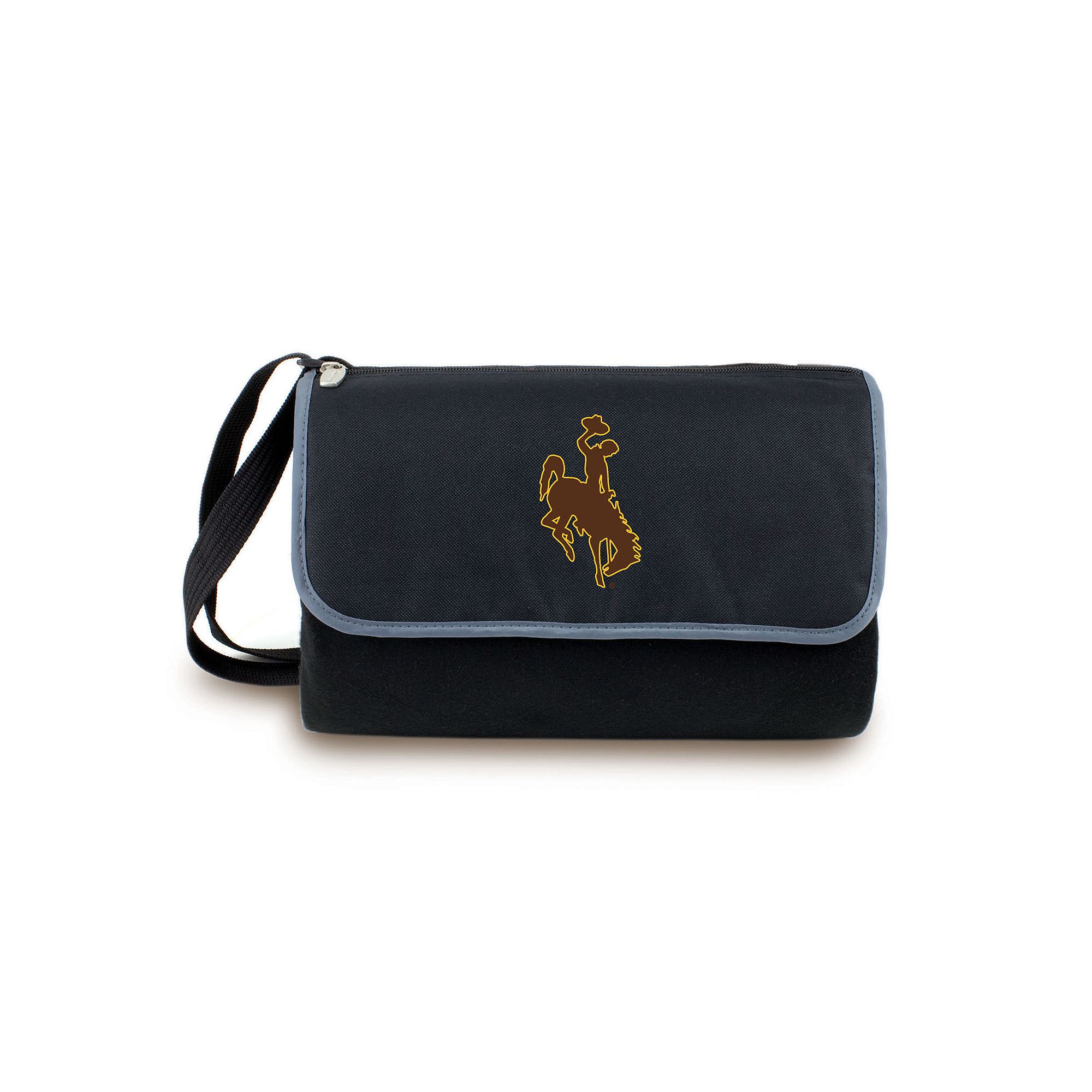 Picnic Time Wyoming Cowboys Blanket Tote, Black