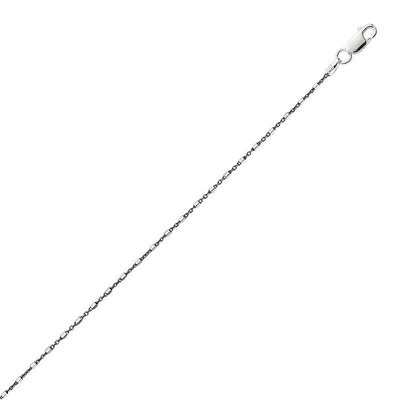 Sterling Silver and Black Rhodium Plate Sterling Silver Anklet - 9-in., Wo