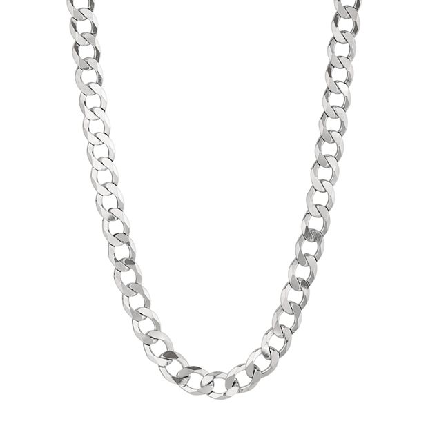 Sterling Silver Mens Cuban Link Chain Necklace