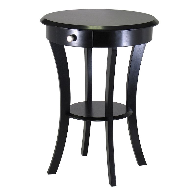Winsome Sasha Round Accent Table, Black, Furniture