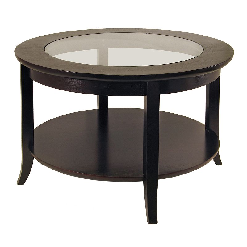 Winsome Genoa Round Coffee Table, Brown, Furniture